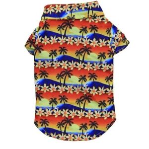 Dog Tropical Palm Tree Print Shirt